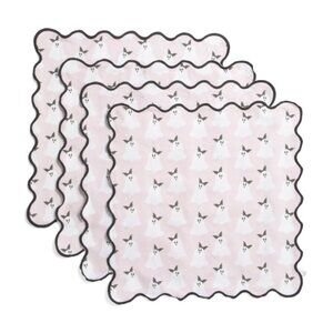 LONDON KAYE Set Of 4 Pretty Ghost Napkins, NEW